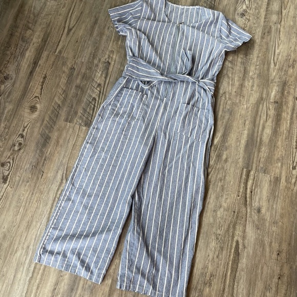 🆕 POCKET JUMPSUIT Casual Striped Wide Leg - Picture 4 of 13
